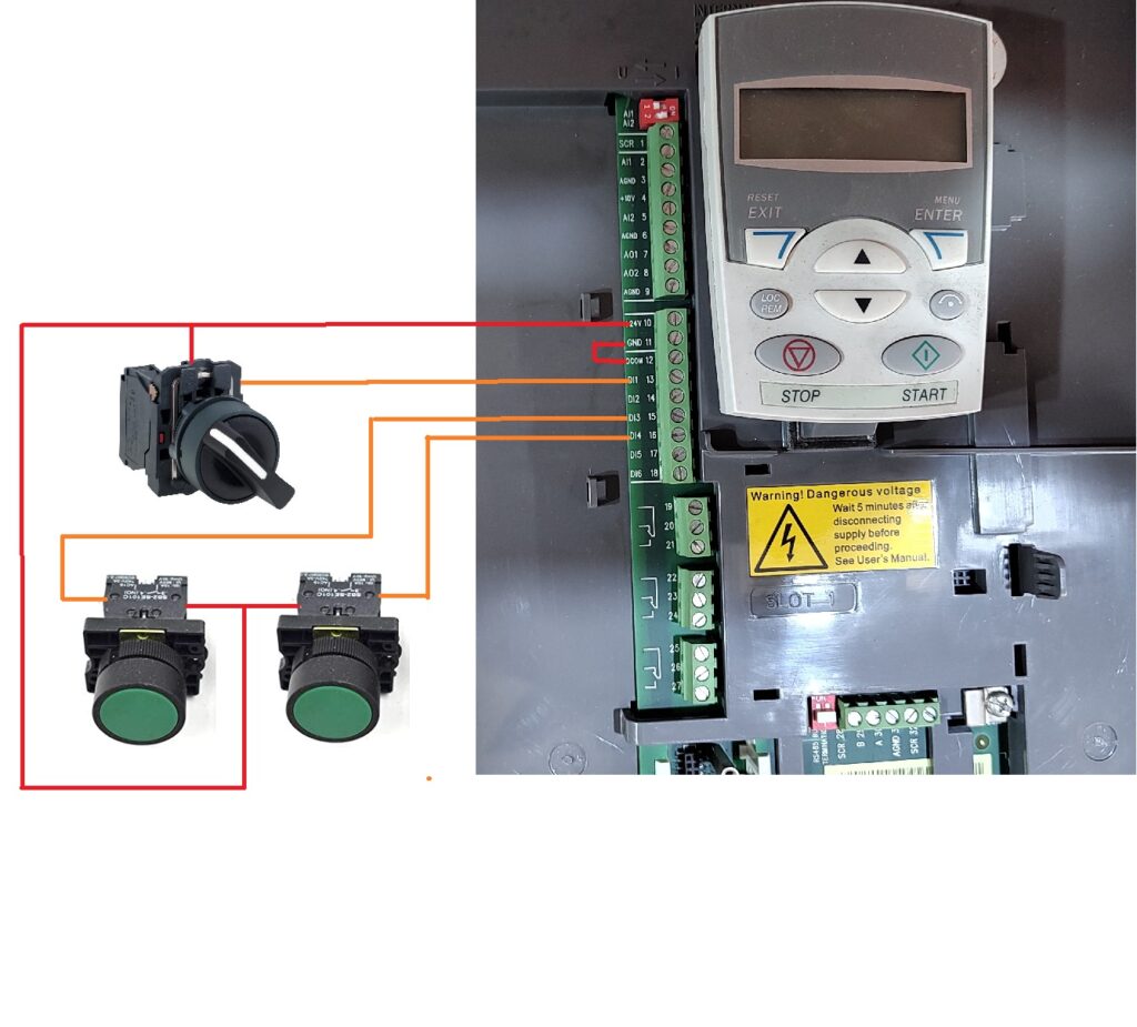 ABB ACS550 motor potentiometer macro image