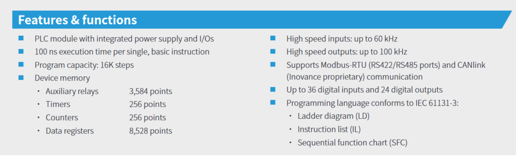 Inovance H1U features image