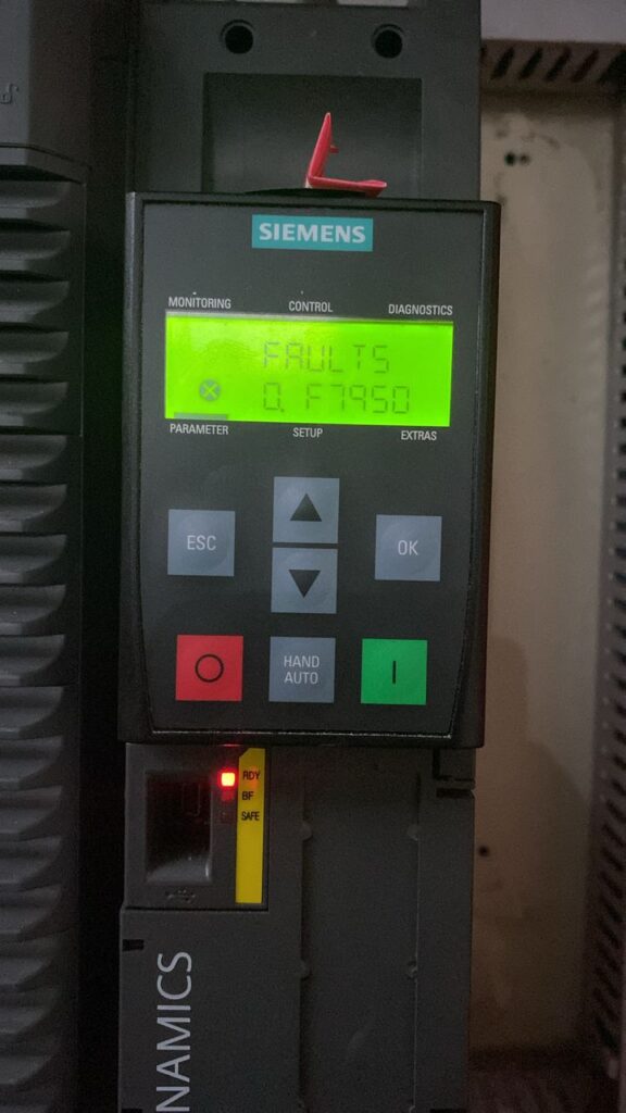 Siemens G120 Fault F07950 Motor Parameter Incorrect
