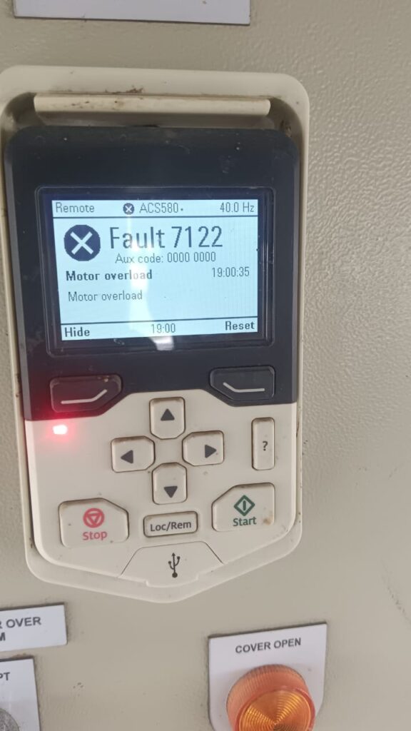 ABB ACS580 Fault 7122 Motor Overload